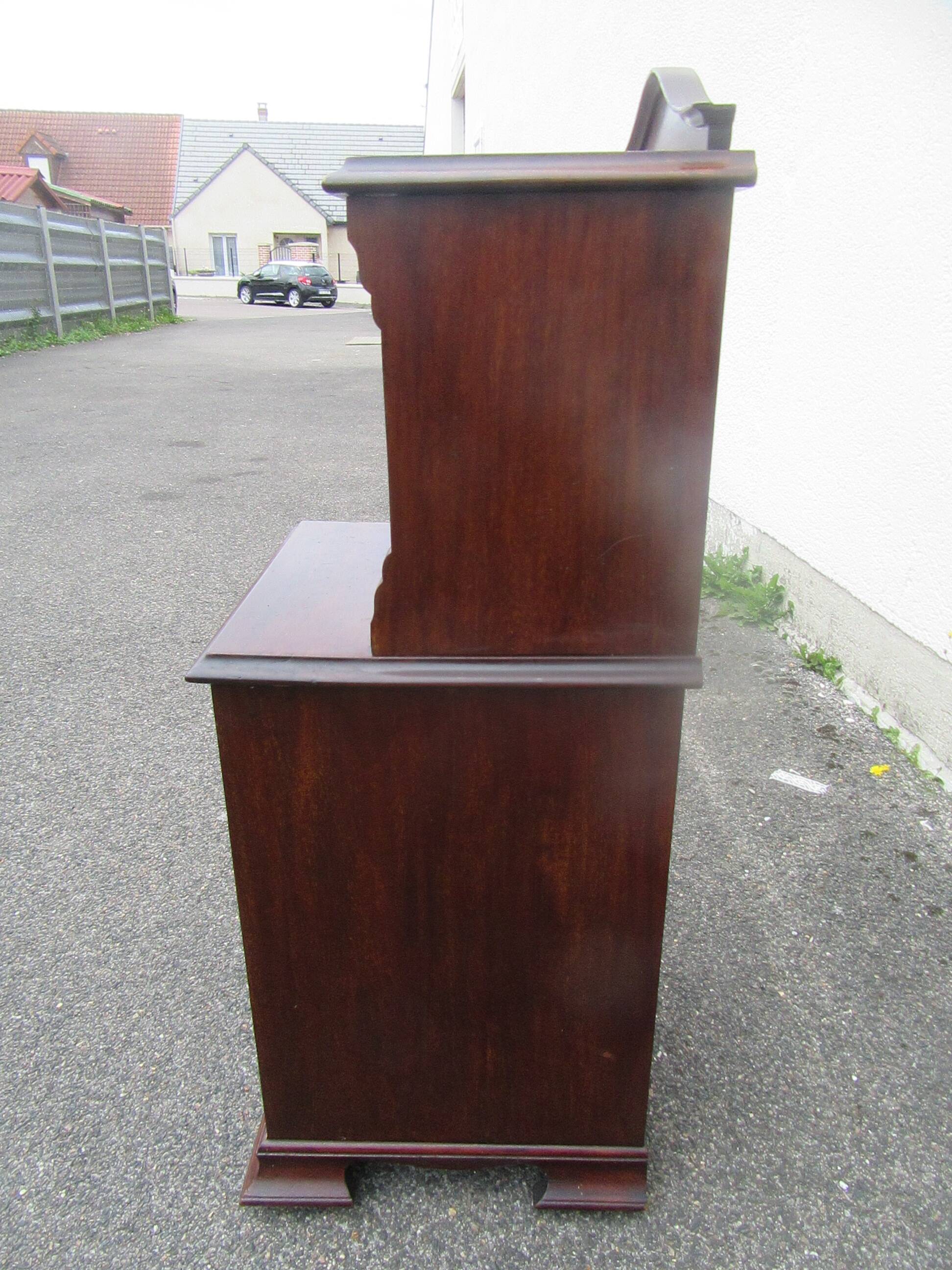 English mahogany bedside table