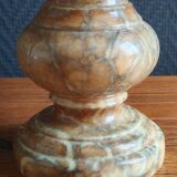 Vintage Table Lamp in Sculpted Alabaster – Base in Natural Stone