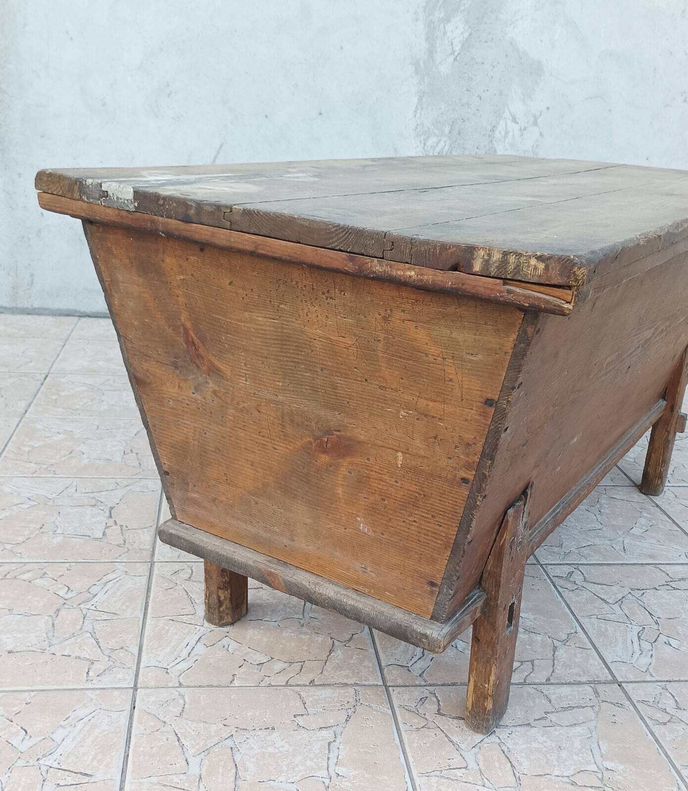 19th-century pine dough mixer
