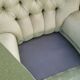Fauteuil ancien Louis XV  en velours vert d eau