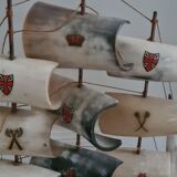 Lampe bateau en corne bovine-maquette