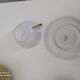 Tea set in white and gold Limoges porcelain