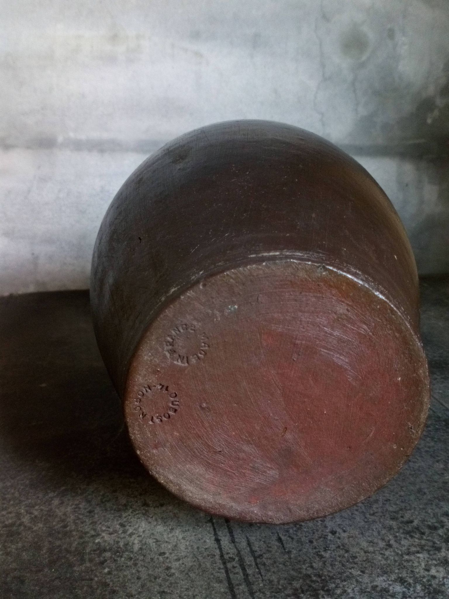 Bouteille grès noir Jean Dubost, années 70