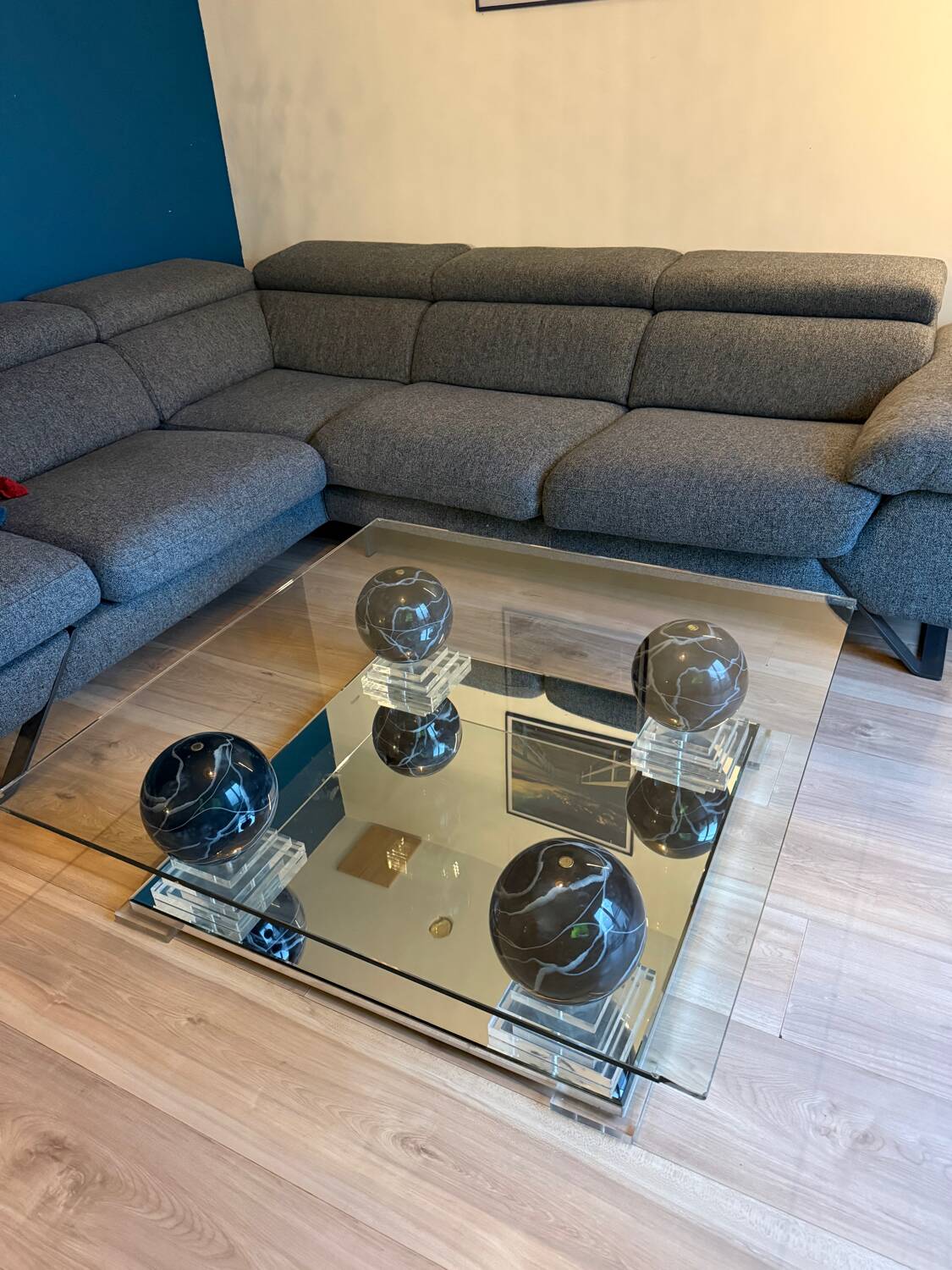 Table basse Roche Bobois en marbre – pièce vintage exclusive