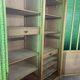 Art Deco wardrobe in oak and green cathedral glass - 1930s