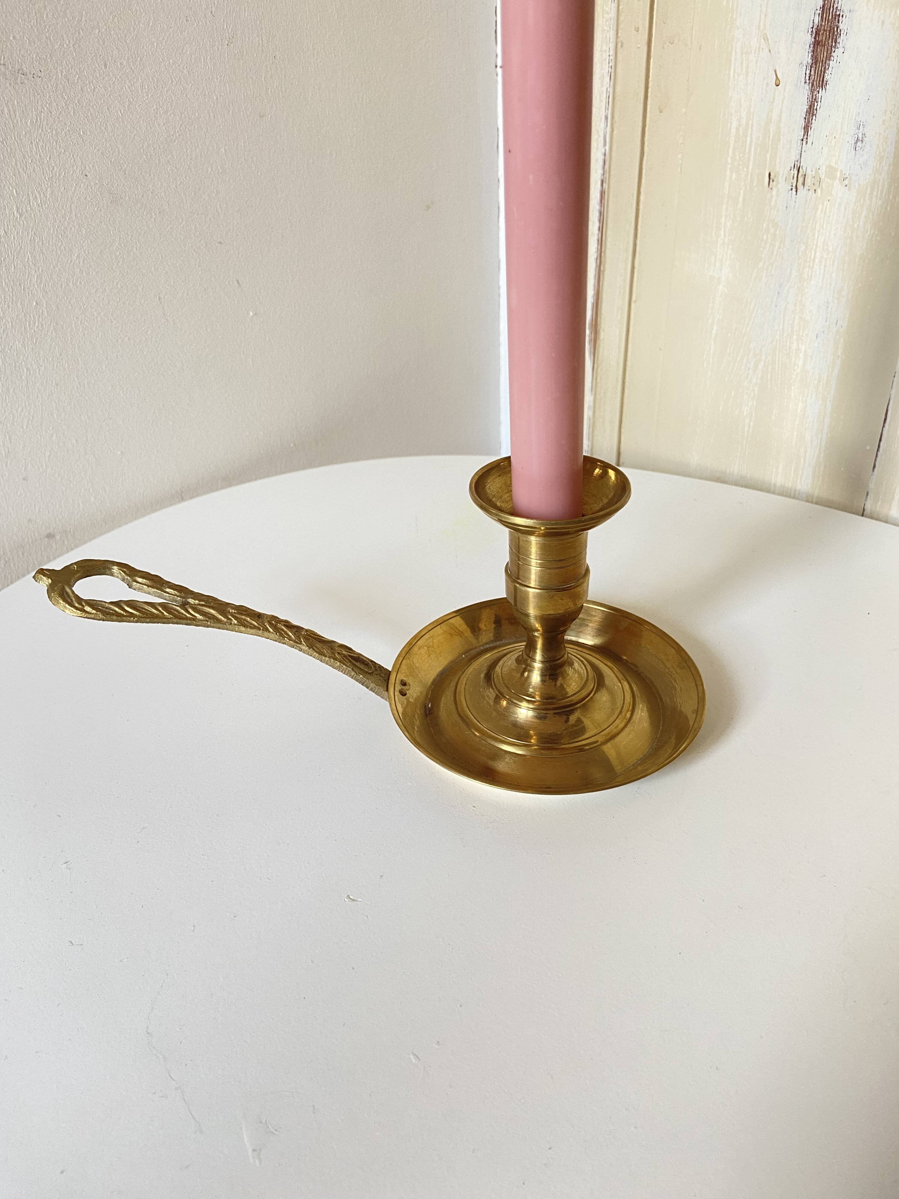 Very pretty Old Brass Candlestick - "Cell Rat" Type - Country Decoration