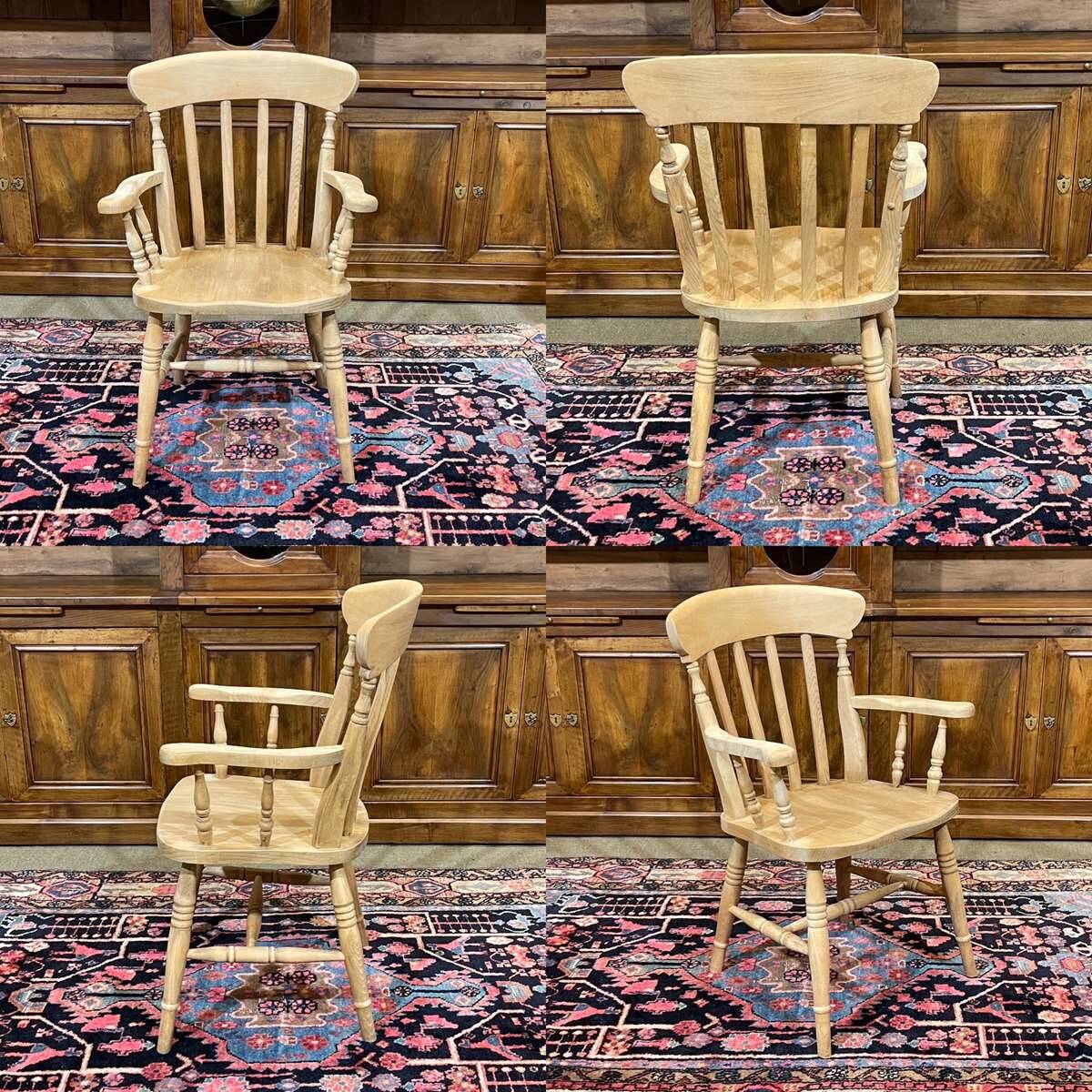 Fauteuil anglais en hêtre des années 1980