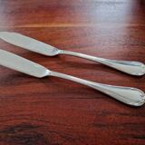 Christofle - Set of 2 fish knives, Rubans croisés model, in silver-plated metal