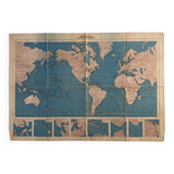 Vintage world map planisphere 1939