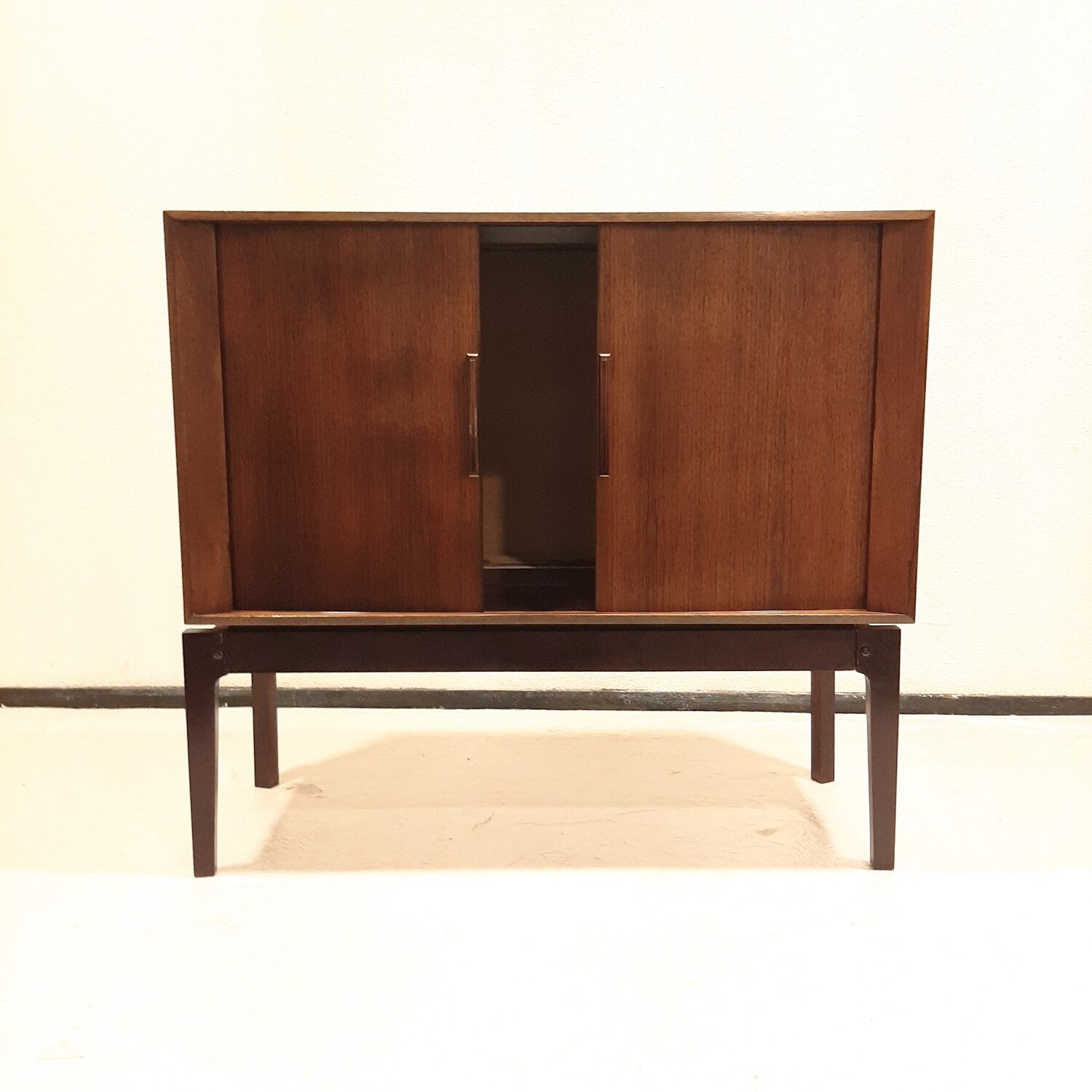 Mid-century audio cabinet with sliding door