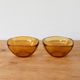 Set of 2 vintage amber glass ramekins – 1970s – Made in France