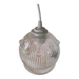 Vintage molded glass pendant light