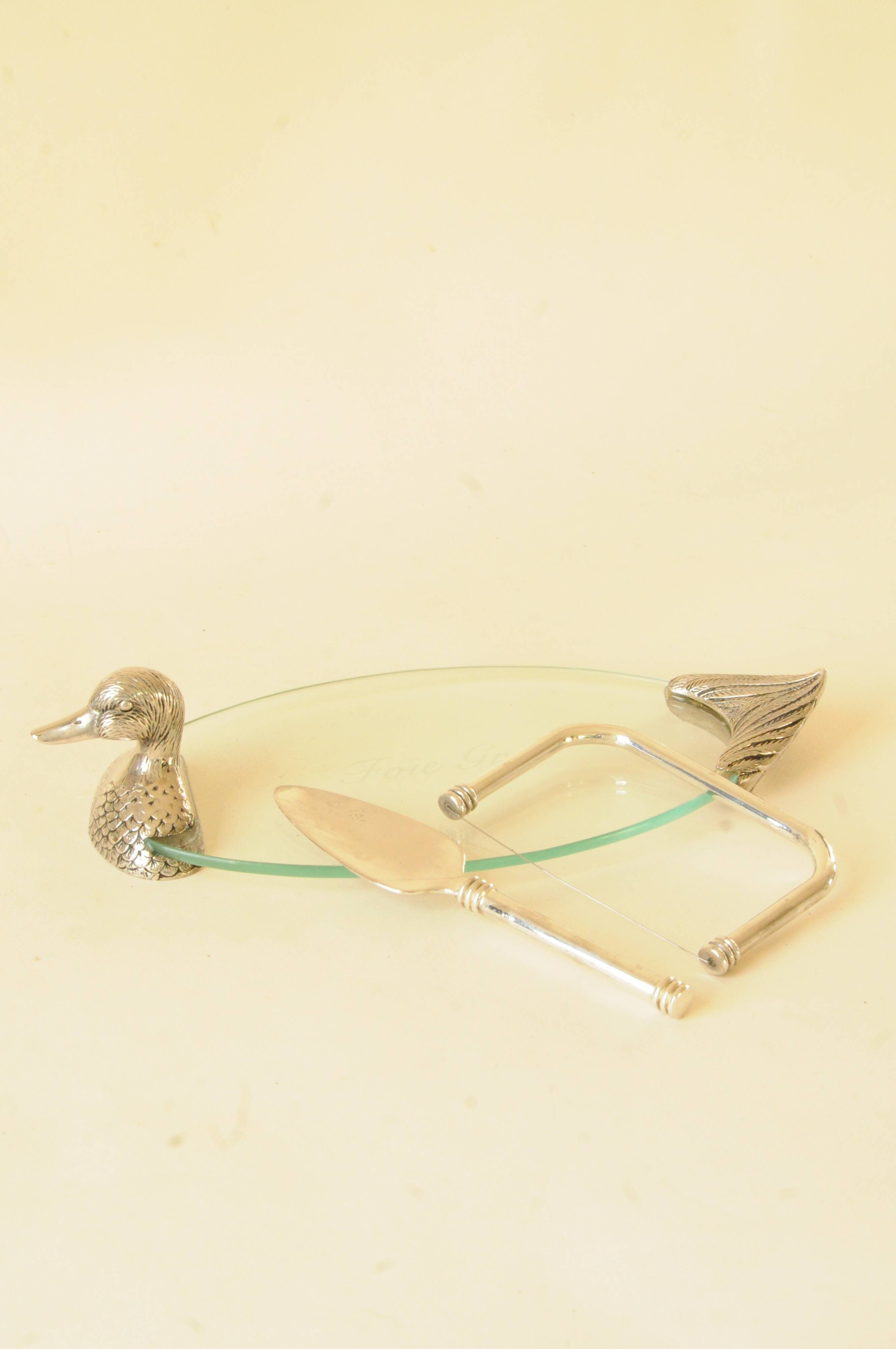 Vintage Foie Gras Dish - Duck Design – Glass Presentation Platter