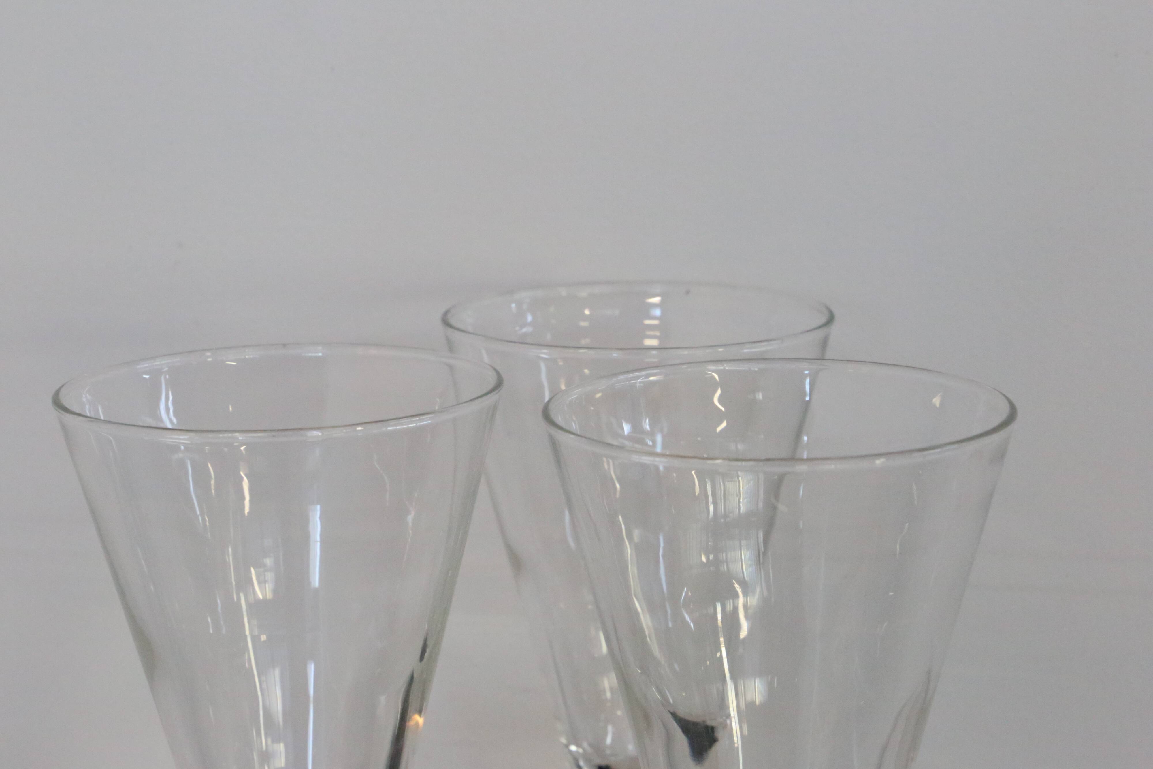 Ensemble de 3 verre à pied / eau Luminarc, 1980, neuf