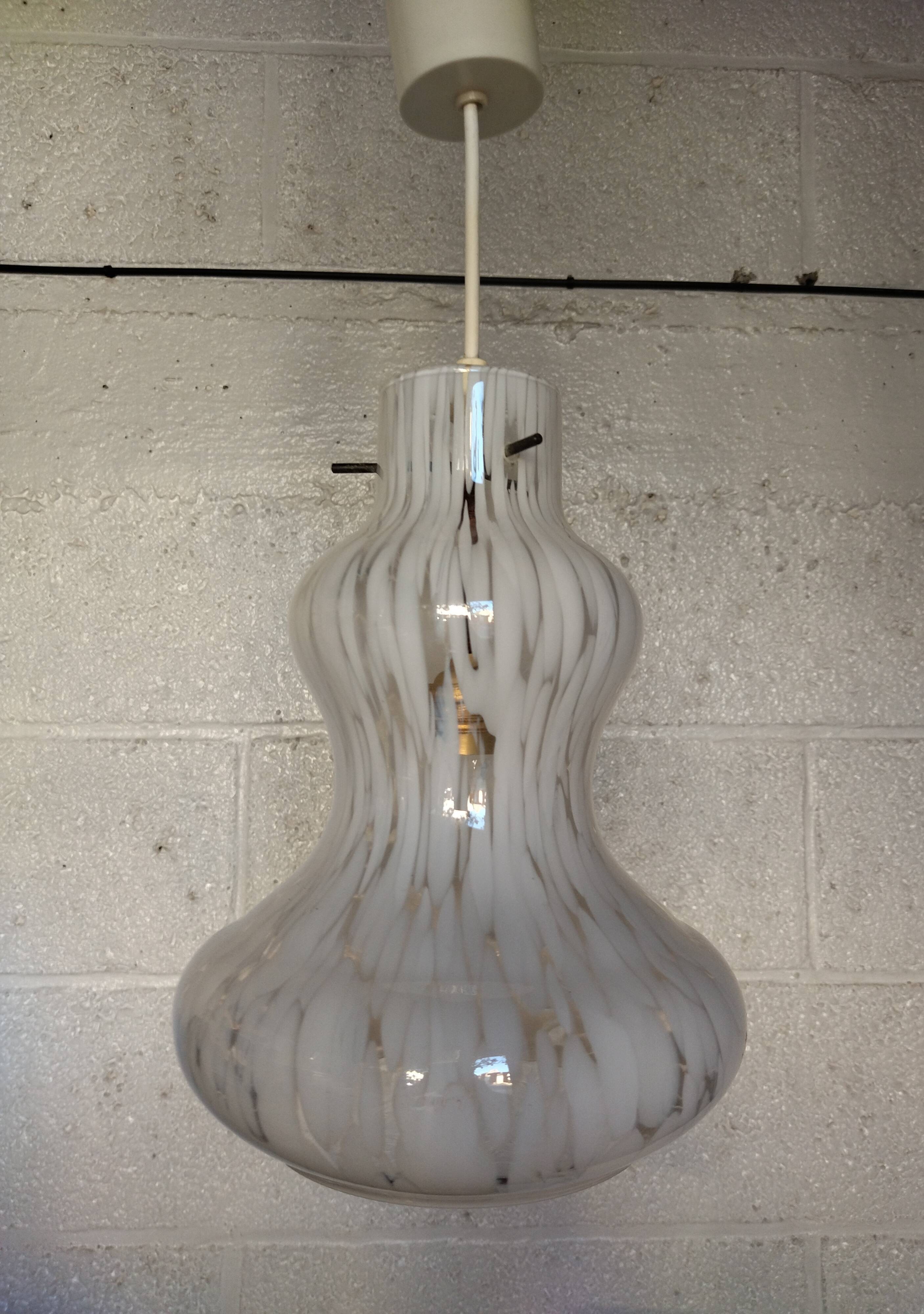 Vintage 70s glass pendant lamp