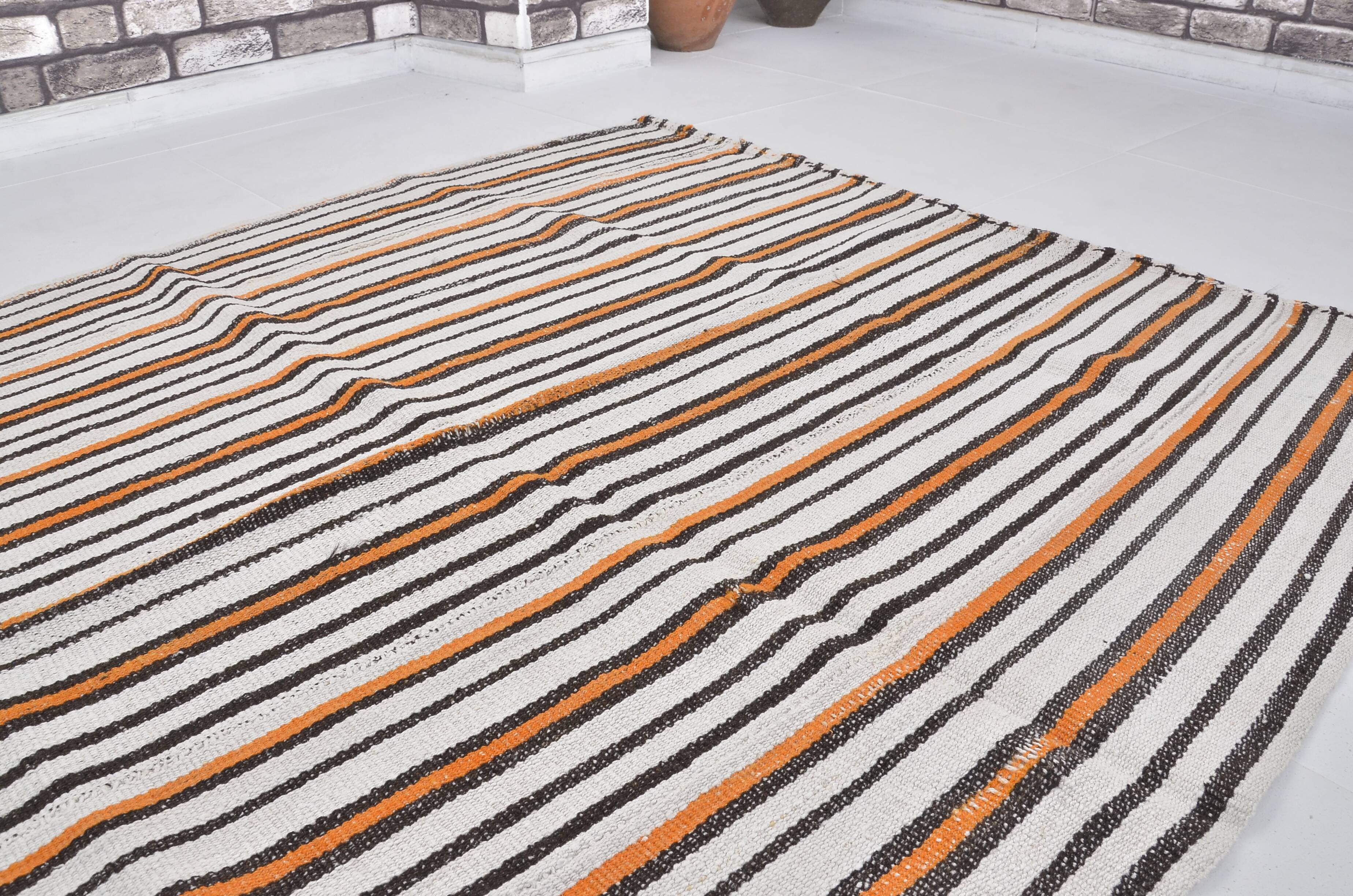 Oushak Vintage Stripe Hemp Rug sku 3683