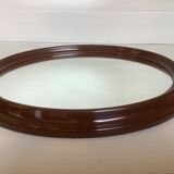 Brown plastic oval mirror made in belgium