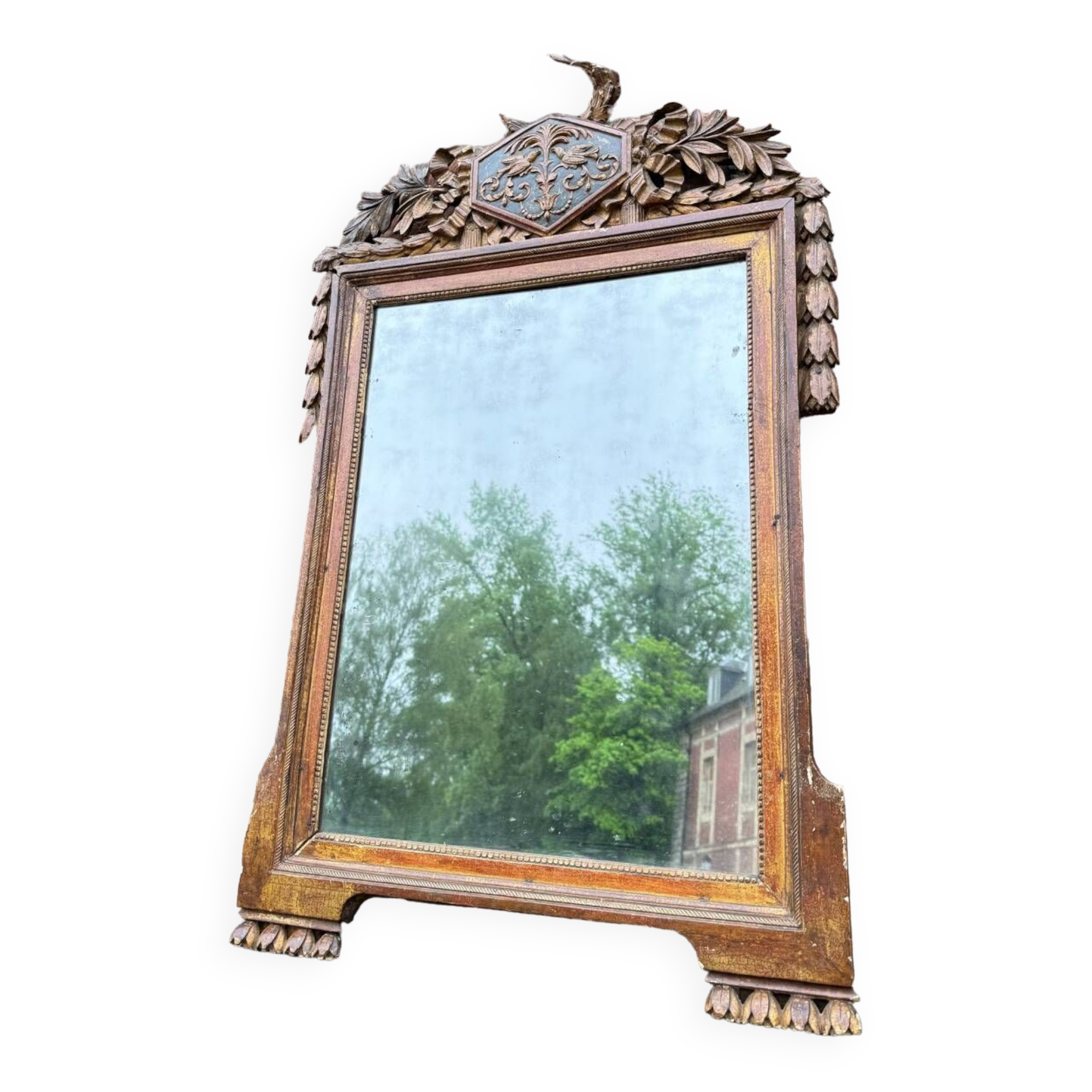 Louis XVI XVIII Eme Century Golden Wood Mirror
