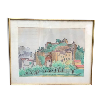 Tableau village fortifié