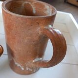2 mugs + stoneware creamer
