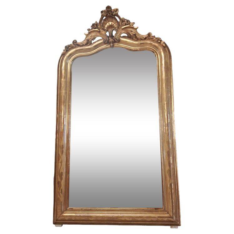 Louis Philippe mirror with pediment 141 x 80