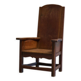 Fauteuil ancien chêne massif style fermier 19ème siècle