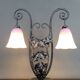 Important Wrought Iron Double-Headed Lamp by Schneider, Art Deco, c. 1920