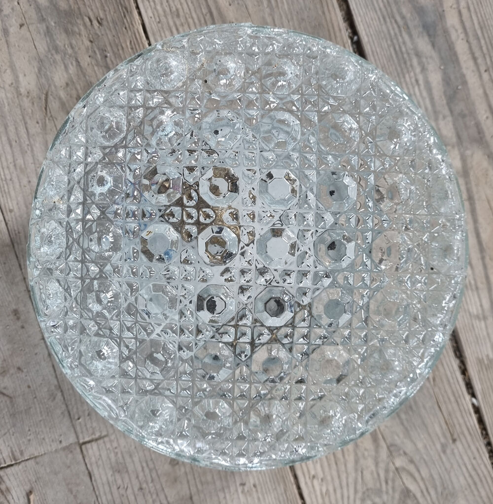 Ceiling lamp / round wall lamp, vintage glass