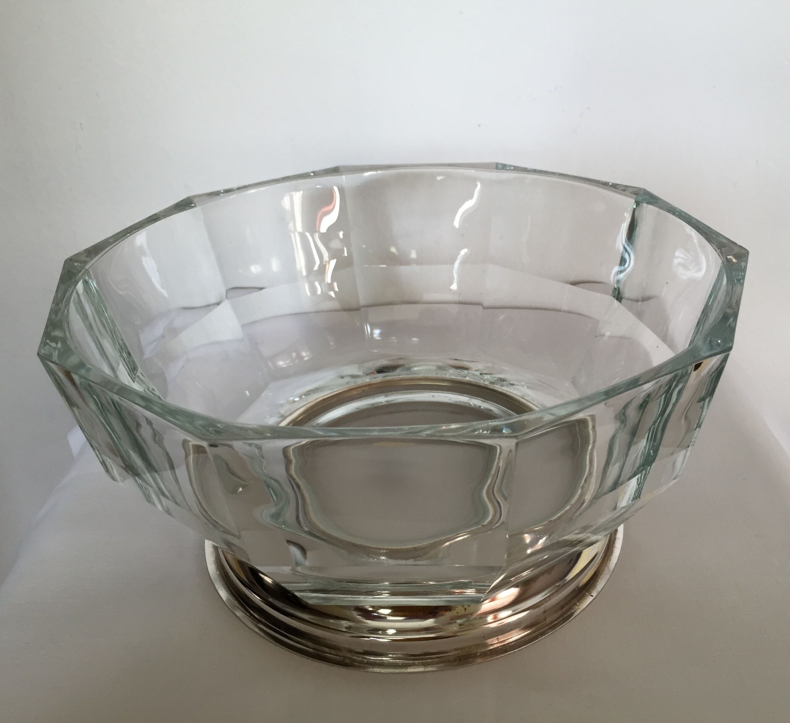 Bowl in crystal and silver Godinger