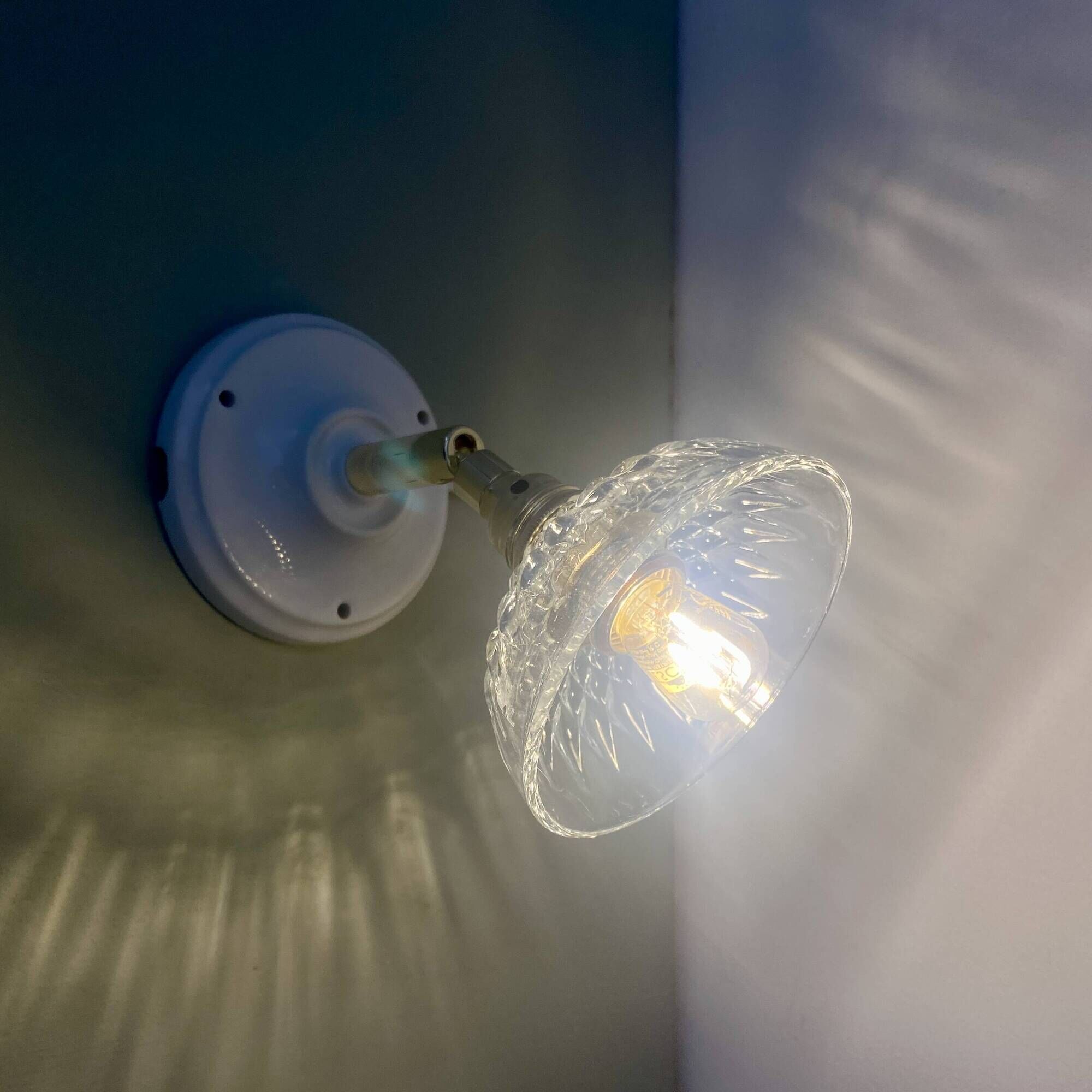 Vintage glass cut lampshade - tableware collection -