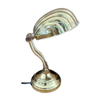 Lampe coquille en laiton art déco