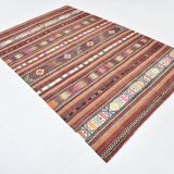 6x8 Area Kilim Rug,Turkish Wool Rug,Antique Rug,169x257 Cm