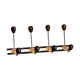 Coat rack varnished wood and gold metal