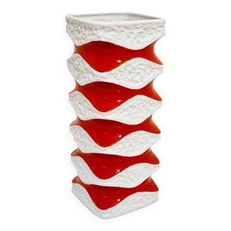 Vintage Vase • 640/3 • Royal KPM • Porcelain • Biscuit • Op Art • Space Age • 1970