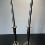 Pair of bronze candle holders