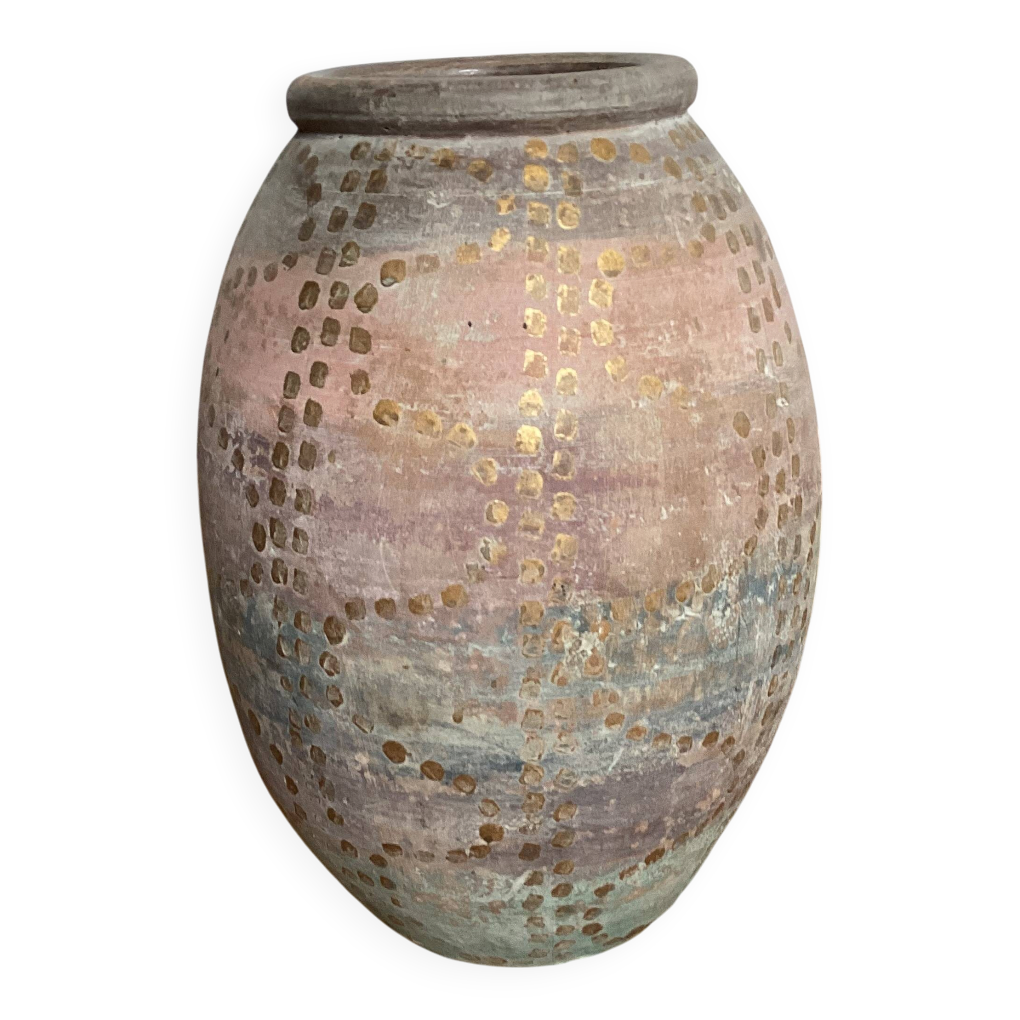 Vintage ceramic artisanal vase dimensions: height-30 cm-diameter-22 cm
