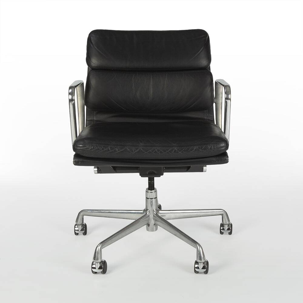 Black Set (4) Herman Miller Original Eames EA435 ‘Soft Pad’ Desk Aluminium