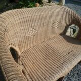 Bench 2 seats wicker