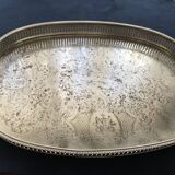 Silver metal serving tray