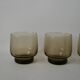 Lot de 4 verres à eau design en verre fumé années 70