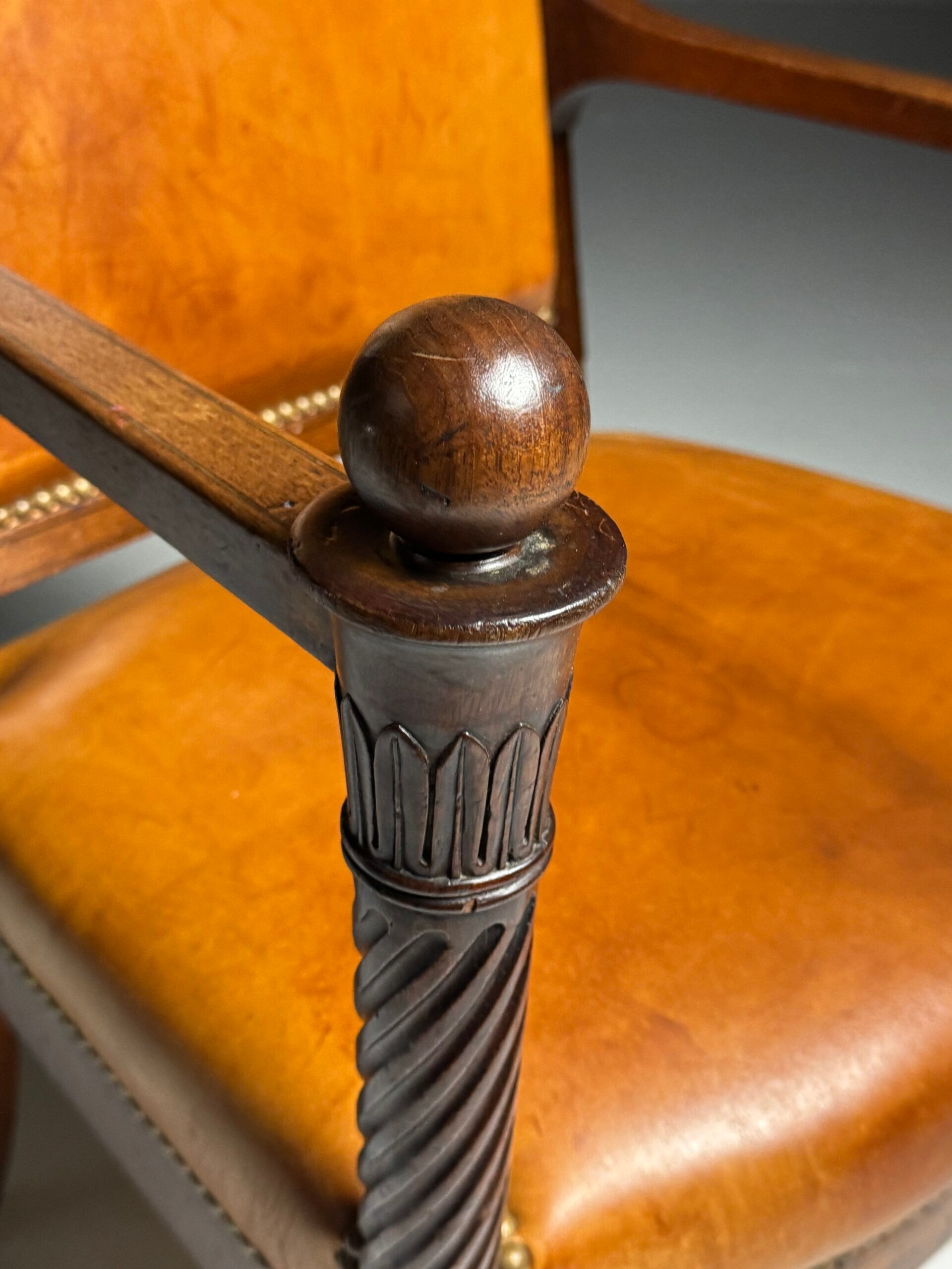 French armchair 19th century leather