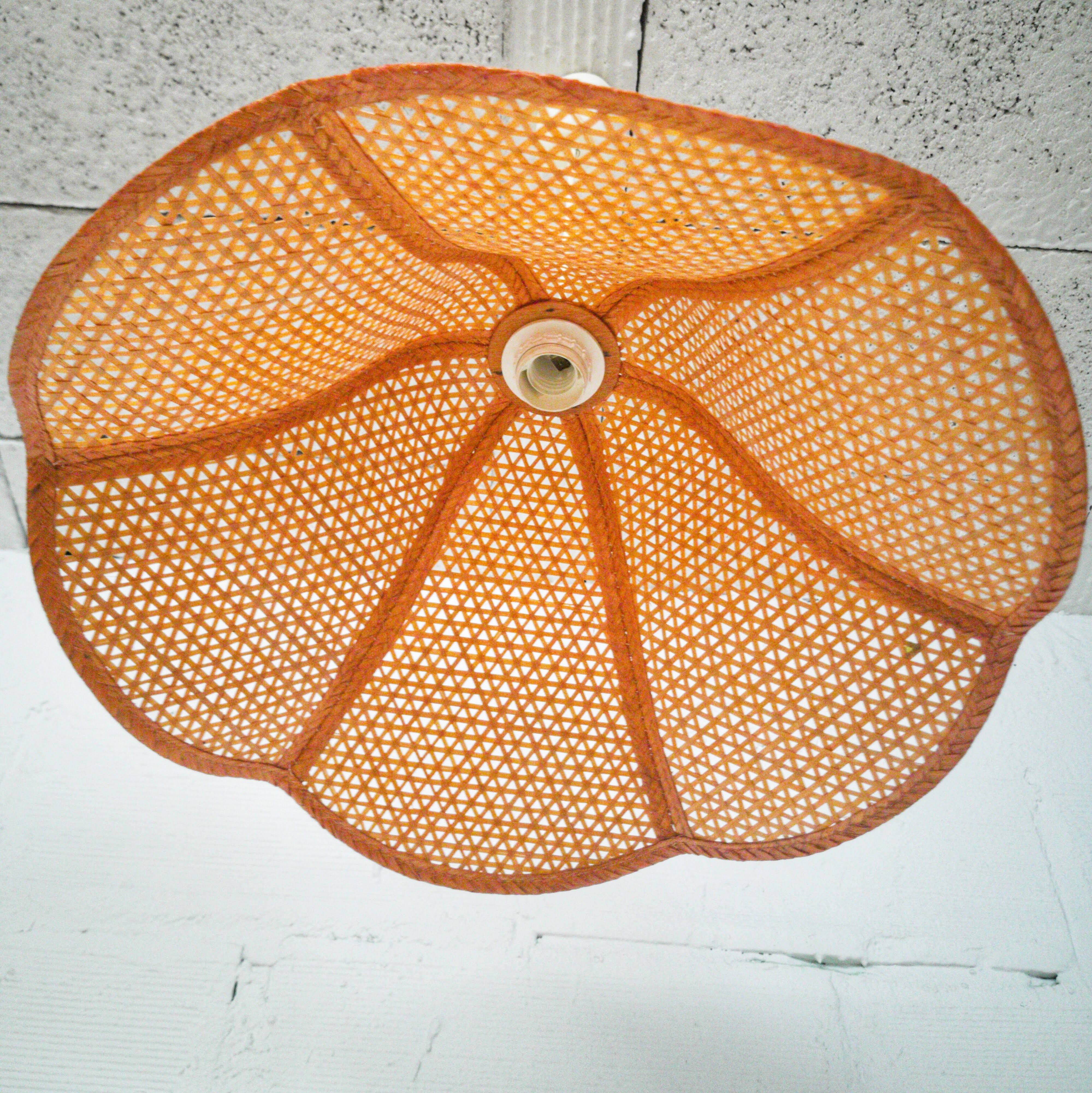 Rattan & cane petal suspension
