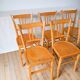 Set of 6 bistro chairs in blond wood luterma 1950