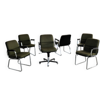 chaises de conférence vintage   chaises   ensemble de 6   années 1960