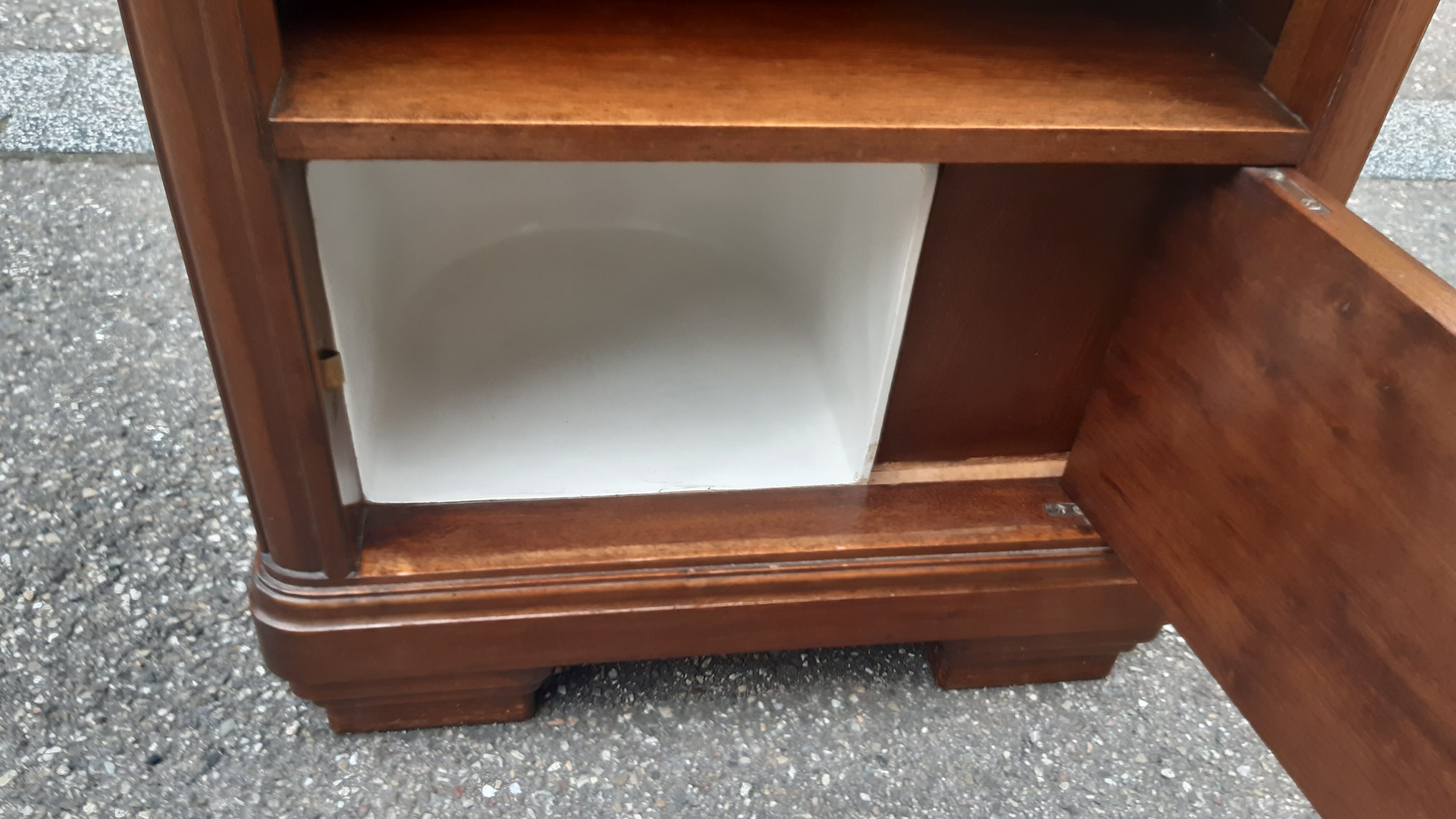 Art Deco bedside tables carved wood and marble 1930
