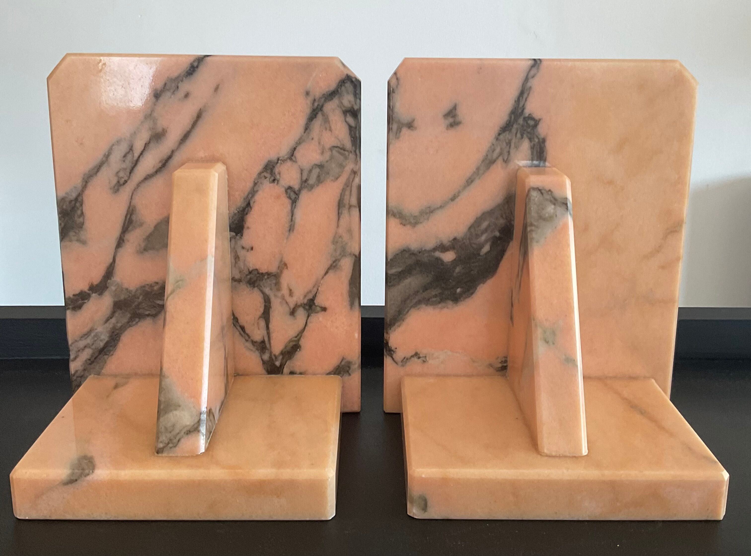 Pair of Art Deco marble bookends