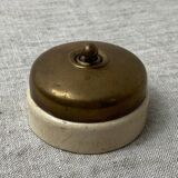 Antique Vintage Vitreous Brass and Ceramic Switch