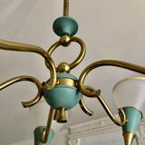 Lustre cônes vert et or 1950