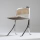 Set de 4 chaises en métal chromé et velours, 1970s