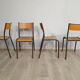 Série 4 chaises d'écoles Mullca